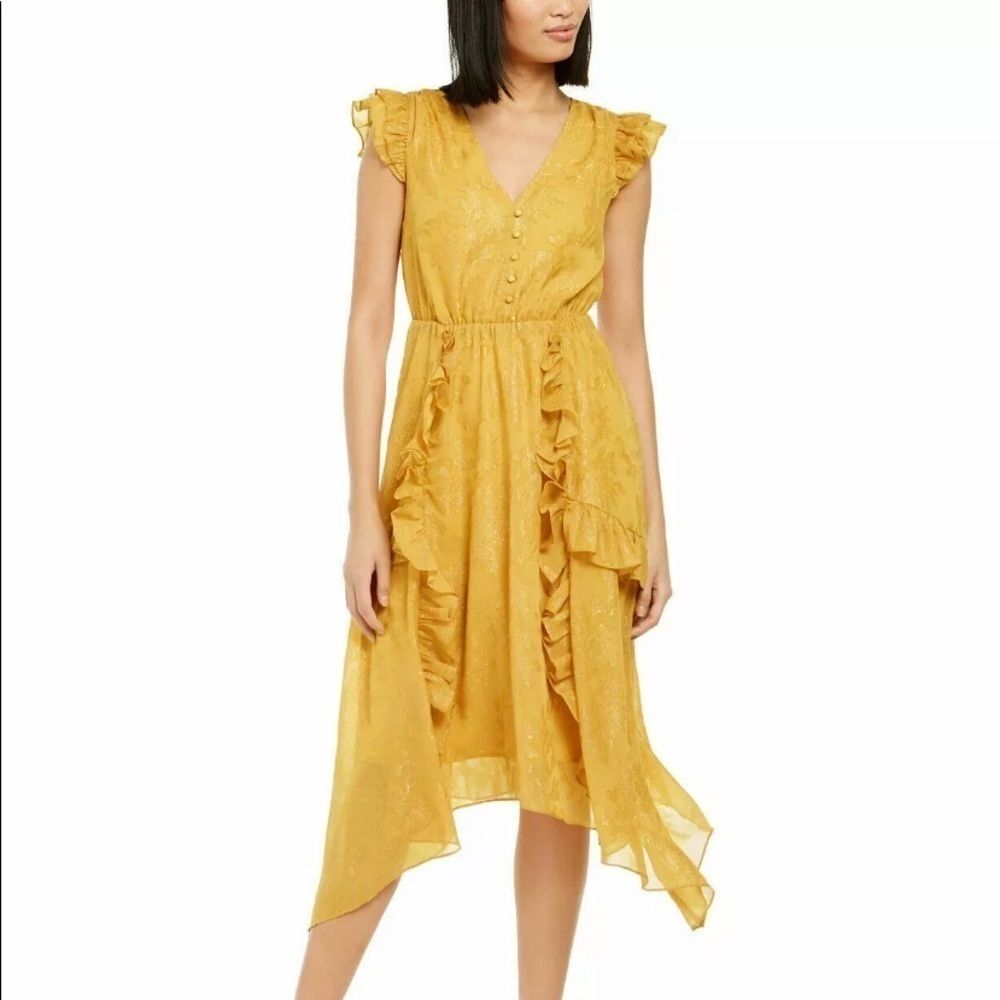 Inc Ruffled Button-Front Midi Dress - Picture 2 of 14